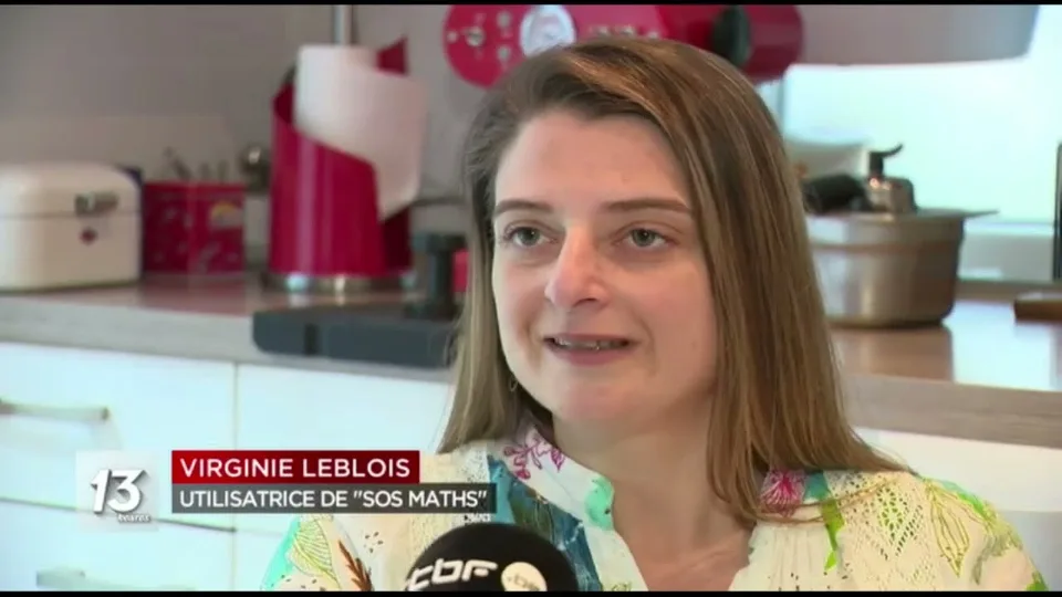 Virginie Leblois, utilisatrice de SOSmaths, interviewée au JT de la RTBF